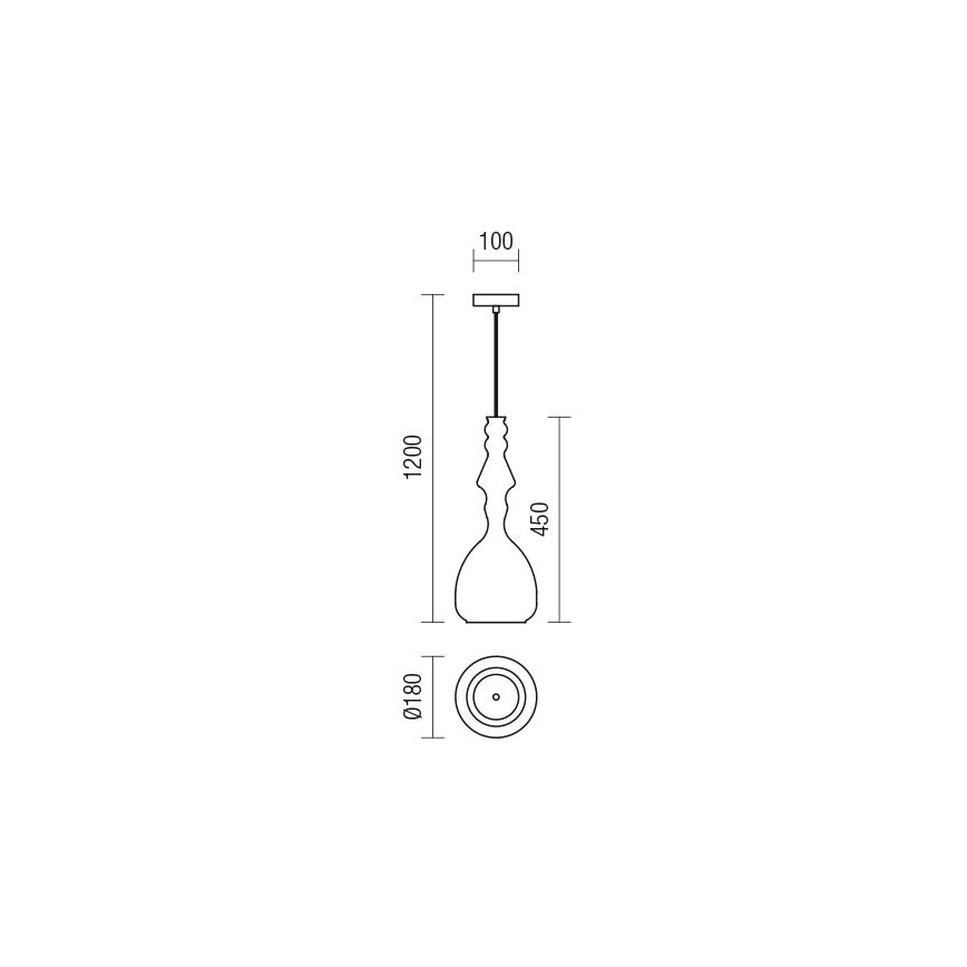 Redo 01-2937 - Lampa wisząca na lince AMBIX 1xE27/42W/230V średnica 18 cm złota