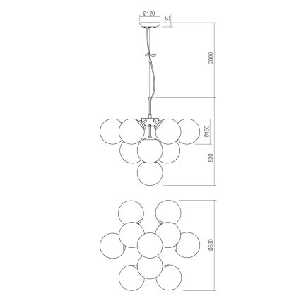 Redo 01-2941 - Żyrandol na lince AGAPE 10xE14/28W/230V czarne