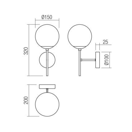Redo 01-2942 - Kinkiet MUNDI 1xE14/28W/230V miedź