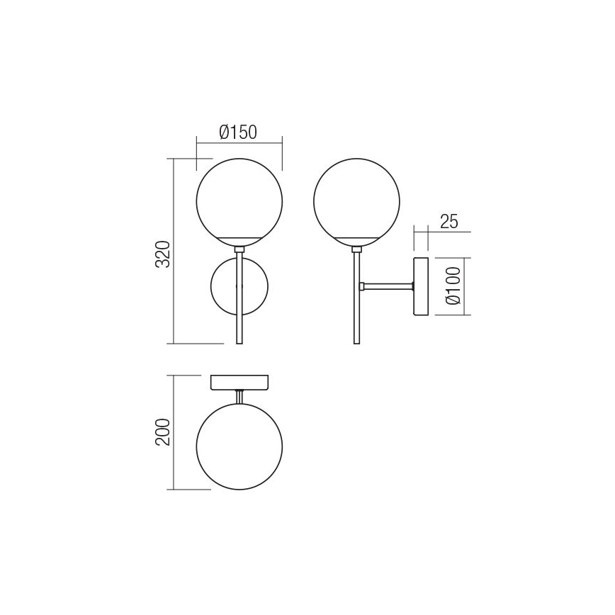 Redo 01-2942 - Kinkiet MUNDI 1xE14/28W/230V miedź