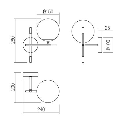 Redo 01-2944 - Kinkiet ESSENTIAL 1xE14/28W/230V prawy