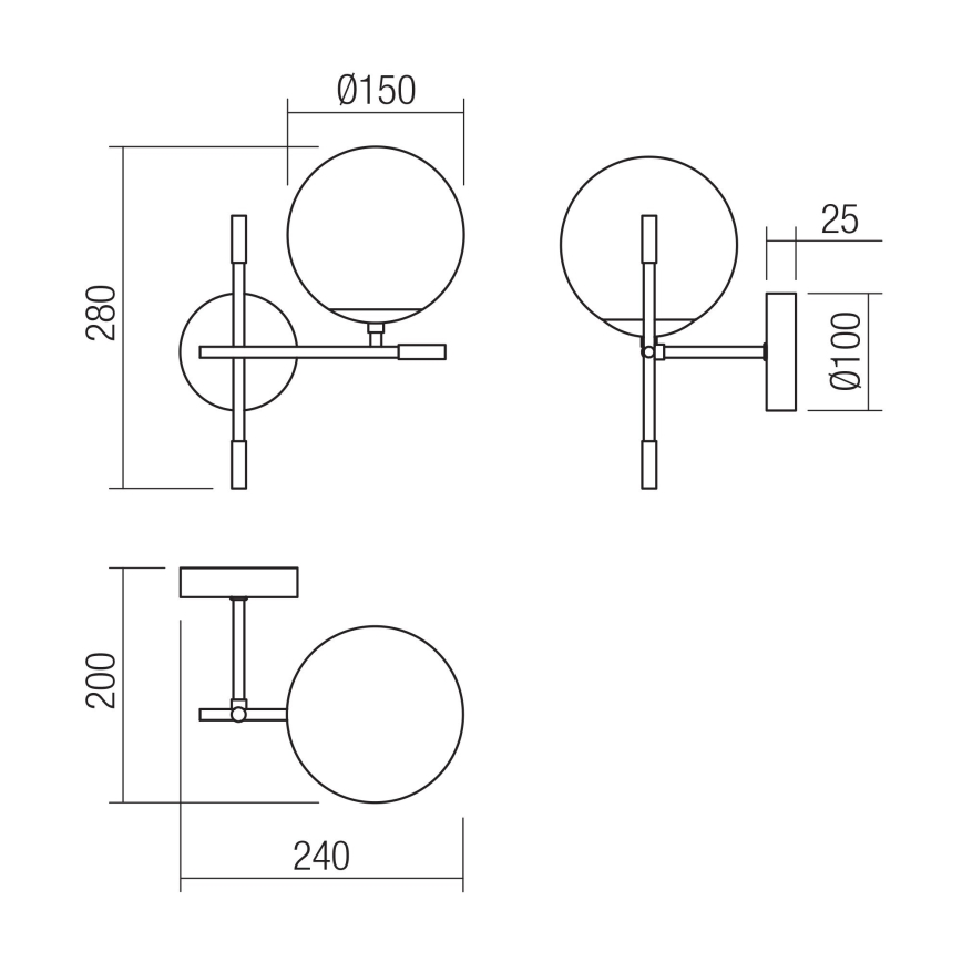 Redo 01-2944 - Kinkiet ESSENTIAL 1xE14/28W/230V prawy