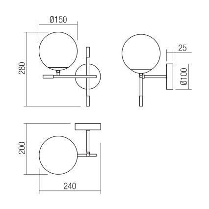 Redo 01-2945 - Kinkiet ESSENTIAL 1xE14/28W/230V lewa