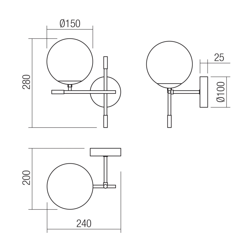 Redo 01-2945 - Kinkiet ESSENTIAL 1xE14/28W/230V lewa