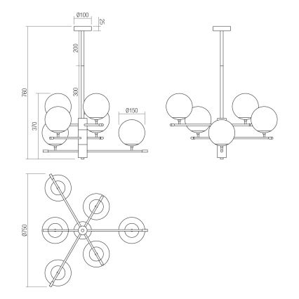 Redo 01-2950 - Żyrandol ESSENTIAL 6xE14/28W/230V