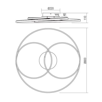 Redo 01-2973 - LED Plafon CENTRIX LED/92W/230V brąz
