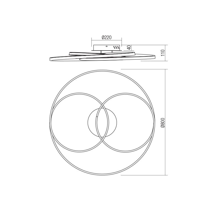 Redo 01-2973 - LED Plafon CENTRIX LED/92W/230V brąz