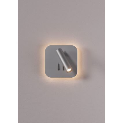 Redo 01-2978 - Kinkiet LED QUDA LED/6W/230V + LED/3W 3000K CRI 90 matowy chrom