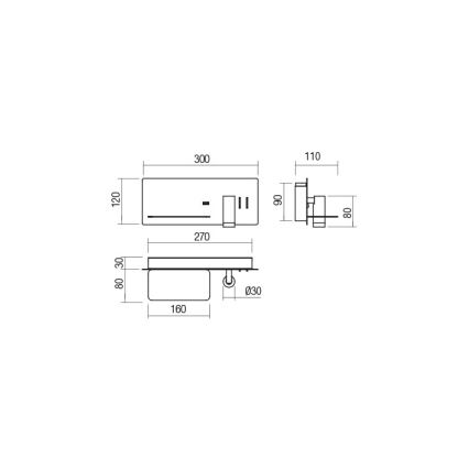 Redo 01-2985 - LED Kinkiet punktowy BROOK LED/8W/230V + LED/3W USB CRI 90 czarny lewa