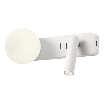 Redo 01-2991 - Kinkiet LED OASIS LED/3W/230V + 1xG9/10W USB CRI 90 biały