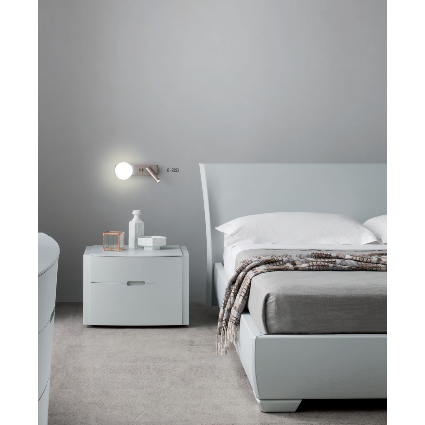 Redo 01-2993 - LED kinkiet OASIS LED/3W/230V + 1xG9/10W USB CRI 90 błyszczący chrom