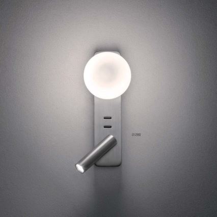 Redo 01-2993 - LED kinkiet OASIS LED/3W/230V + 1xG9/10W USB CRI 90 błyszczący chrom