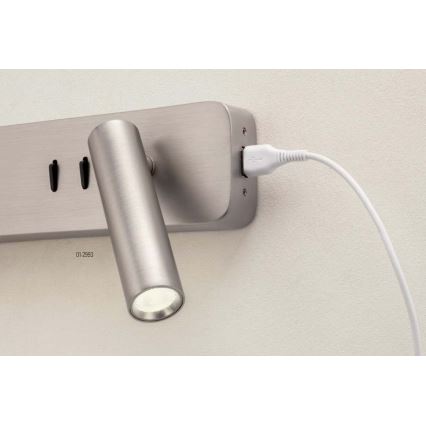 Redo 01-2993 - LED kinkiet OASIS LED/3W/230V + 1xG9/10W USB CRI 90 błyszczący chrom