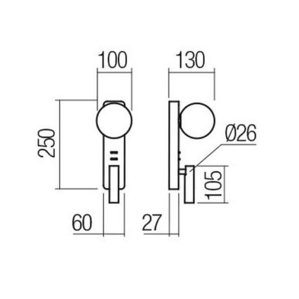 Redo 01-2993 - LED kinkiet OASIS LED/3W/230V + 1xG9/10W USB CRI 90 błyszczący chrom