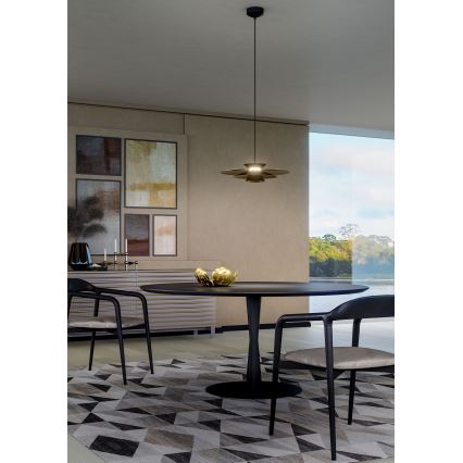 Redo 01-3001 - Żyrandol LED na lince FARGO LED/16,5W/230V CRI 90 Ø 50 cm czarny/złoty