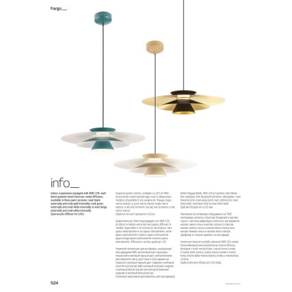 Redo 01-3001 - Żyrandol LED na lince FARGO LED/16,5W/230V CRI 90 Ø 50 cm czarny/złoty