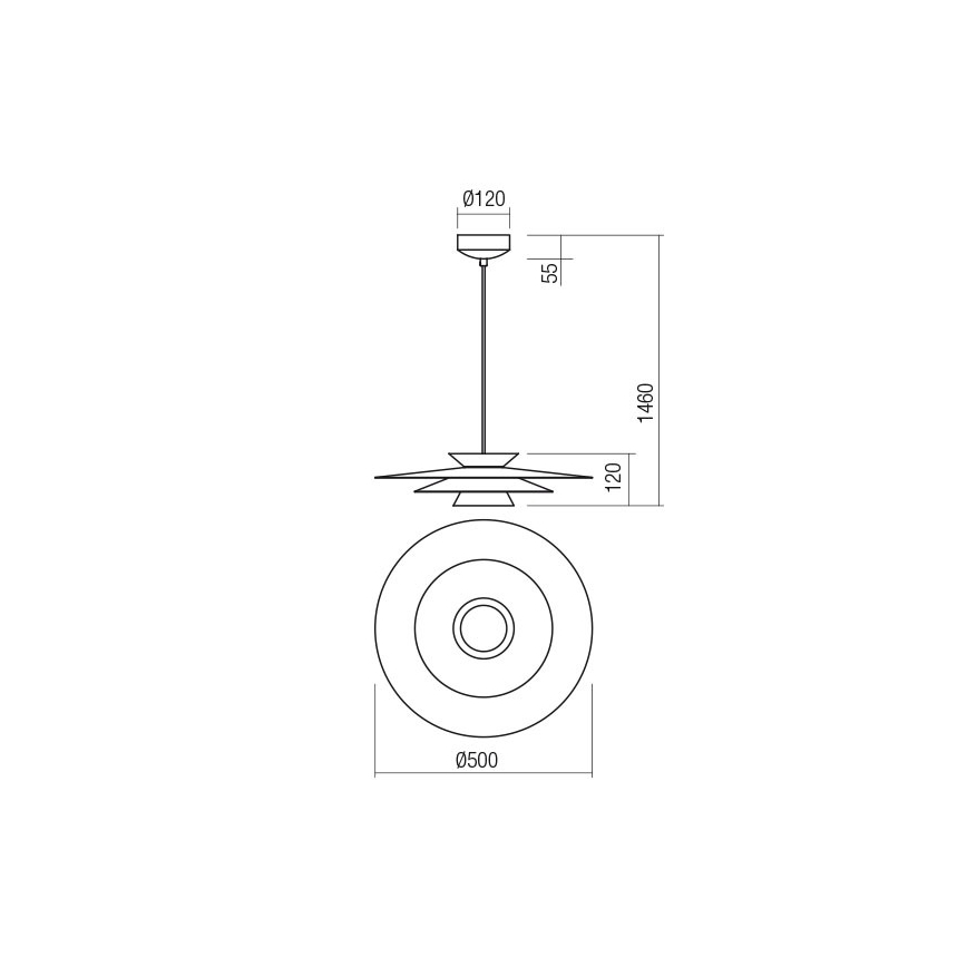 Redo 01-3001 - Żyrandol LED na lince FARGO LED/16,5W/230V CRI 90 Ø 50 cm czarny/złoty