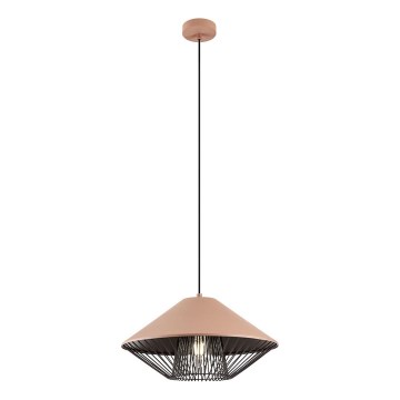 Redo 01-3005 - Lampa wisząca na przewodzie GRILL 1xE27/42W/230V śr. 39,6 cm czarna/brązowa