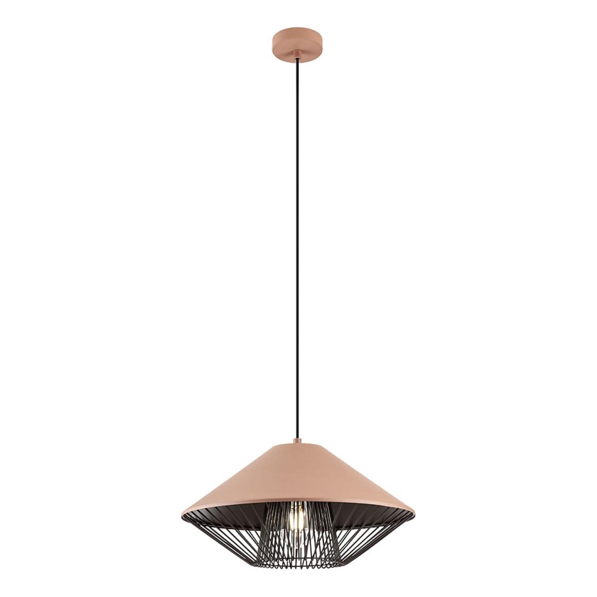 Redo 01-3005 - Lampa wisząca na przewodzie GRILL 1xE27/42W/230V śr. 39,6 cm czarna/brązowa