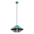 Redo 01-3006 - Lampa wisząca na lince GRILL 1xE27/42W/230V śr. 39,6 cm czarny/tyrkysowy