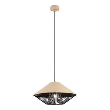 Redo 01-3007 - Żyrandol na przewodzie GRILL 1xE27/42W/230V, średnica 39,6 cm, czarny/beżowy