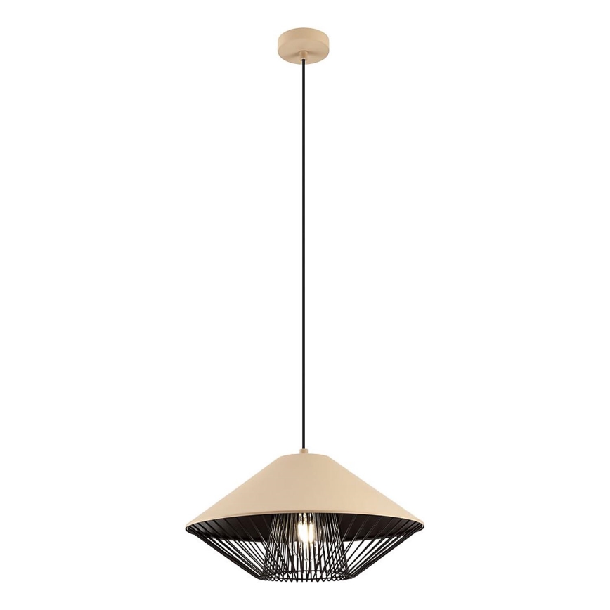 Redo 01-3007 - Żyrandol na przewodzie GRILL 1xE27/42W/230V, średnica 39,6 cm, czarny/beżowy