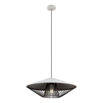 Redo 01-3008 - Lampa wisząca na lince GRILL 1xE27/42W/230V śr. 49,5 cm czarna/biała
