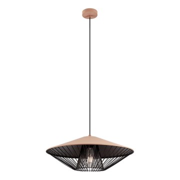 Redo 01-3009 - Lampa wisząca na przewodzie GRILL 1xE27/42W/230V śr. 49,5 cm czarny/brązowy