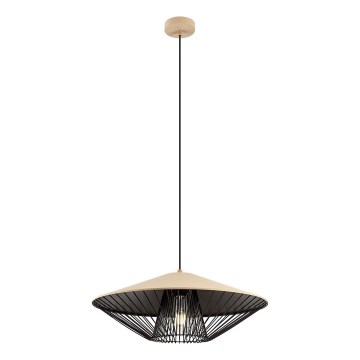 Redo 01-3011 - Žyrandol na lince GRILL 1xE27/42W/230V śr. 49,5 cm czarny/beżowy