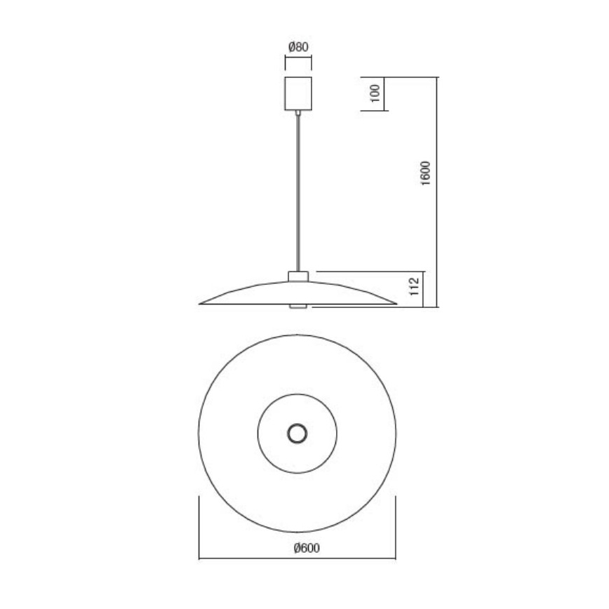 Redo 01-3021 - Lampa wisząca na lince LARS LED/14W/230V + LED/10W Ø 60 cm CRI 90 czarna