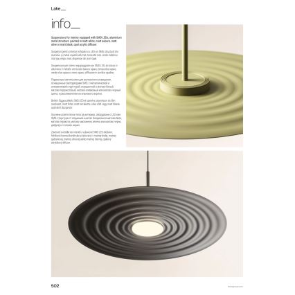 Redo 01-3044 - Żyrandol LED na linkach LAKE LED/13W/230V CRI 90, średnica 50 cm, biały