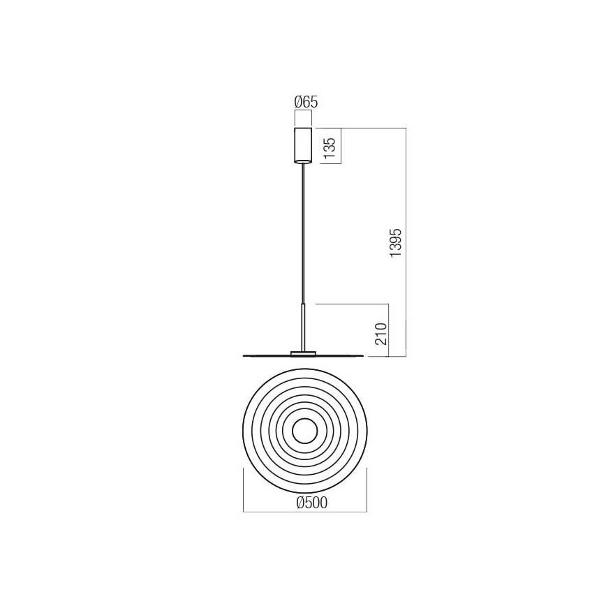 Redo 01-3044 - Żyrandol LED na linkach LAKE LED/13W/230V CRI 90, średnica 50 cm, biały