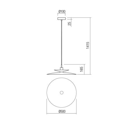 Redo 01-3049 - Lampa wisząca na przewodzie GUNNAR 1xE27/42W/230V śr. 50 cm, pomarańczowa