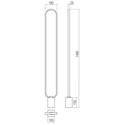 Redo 01-3061 - LED Lampa podłogowa ściemnialna ADO LED/24W/230V białe