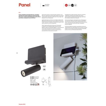 Redo 01-3083 - LED Kinkiet punktowy PANEL LED/3,5W/230V USB biały