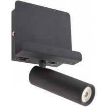 Redo 01-3084 - LED Kinkiet punktowy PANEL LED/3,5W/230V USB czarny