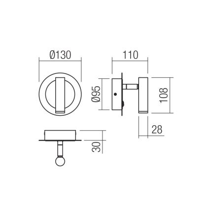 Redo 01-3089 - LED Kinkiet punktowy CLOSER LED/6W/230V biały