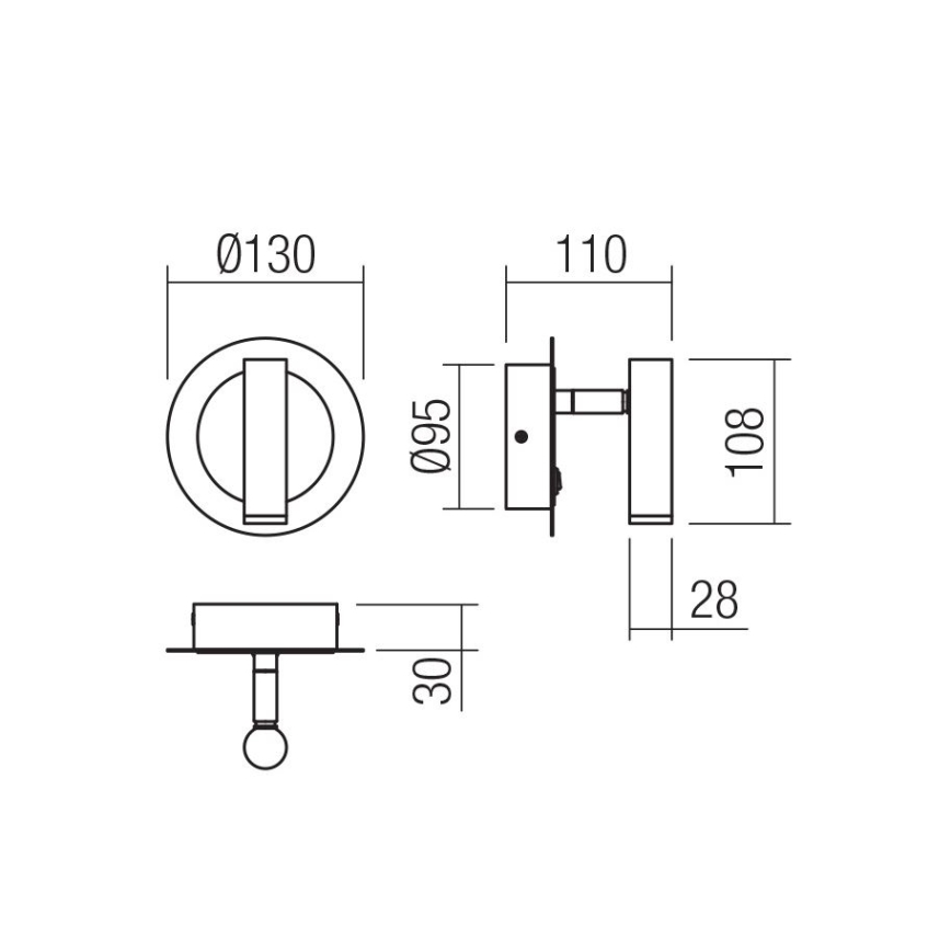 Redo 01-3090 - LED Kinkiet punktowy CLOSER LED/6W/230V czarny