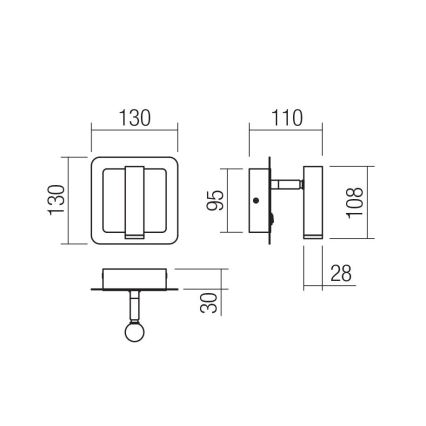 Redo 01-3091 - LED Kinkiet punktowy CLOSER LED/6W/230V biały