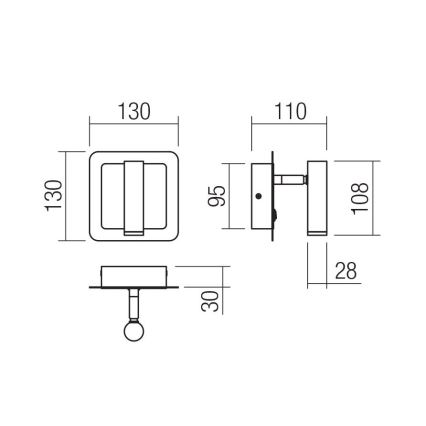 Redo 01-3092 - LED Kinkiet punktowy CLOSER LED/6W/230V czarne