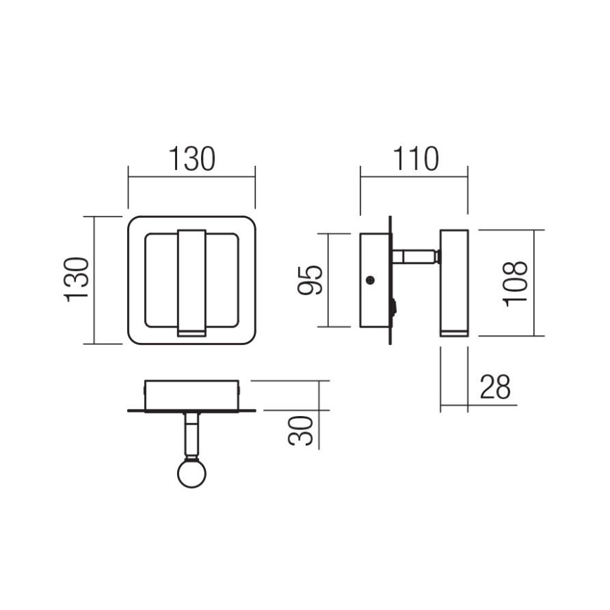 Redo 01-3092 - LED Kinkiet punktowy CLOSER LED/6W/230V czarne