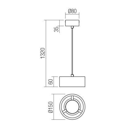 Redo 01-3099 - LED Żyrandol na lince PUNKT LED/6W/230V śr. 15 cm biały