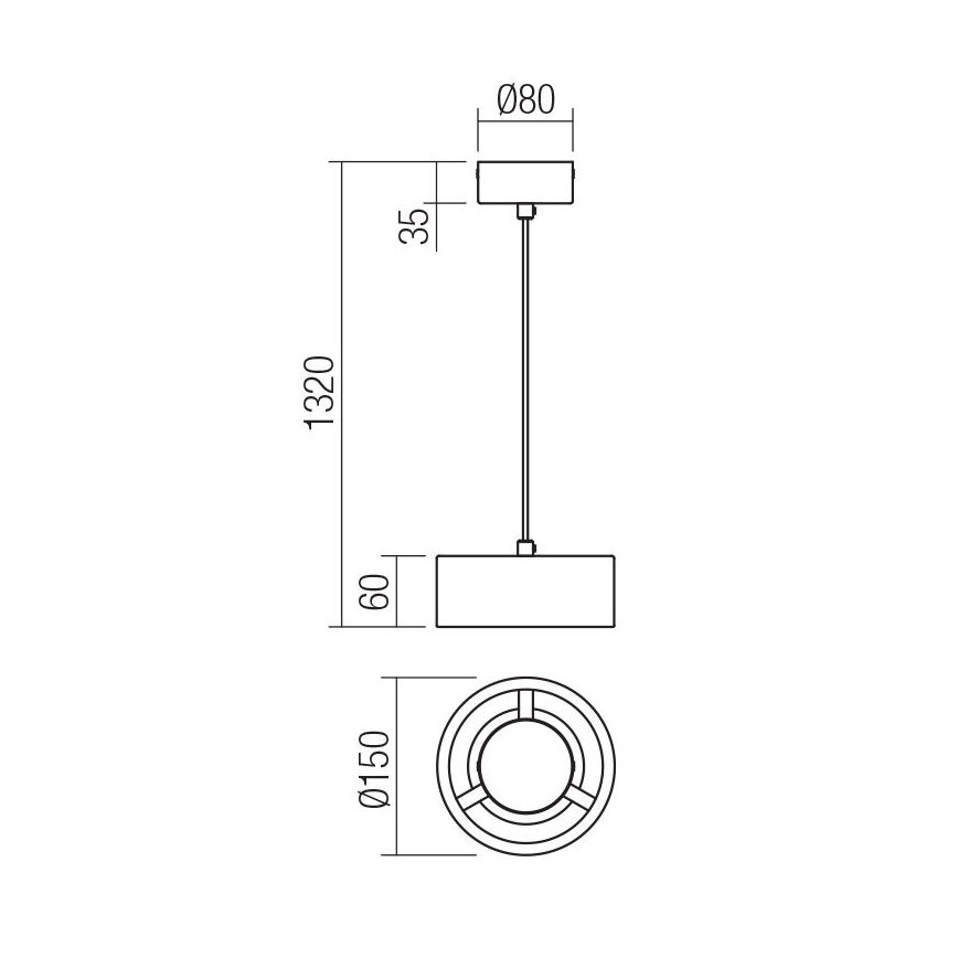Redo 01-3099 - LED Żyrandol na lince PUNKT LED/6W/230V śr. 15 cm biały