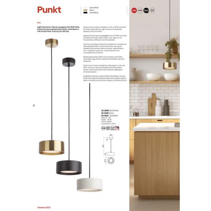 Redo 01-3100 - LED Żyrandol na lince PUNKT LED/6W/230V śr. 15 cm mosiądz