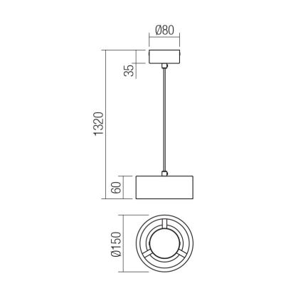 Redo 01-3100 - LED Żyrandol na lince PUNKT LED/6W/230V śr. 15 cm mosiądz