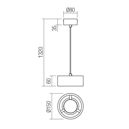 Redo 01-3101 - LED Żyrandol na lince PUNKT LED/6W/230V śr. 15 cm czarny
