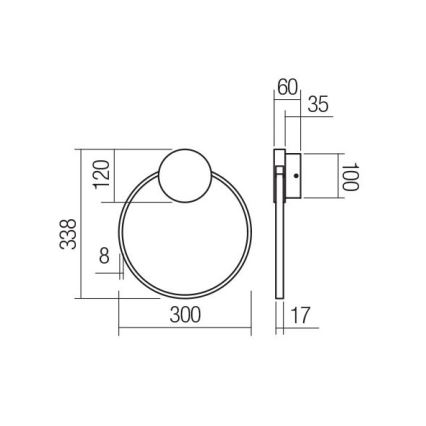 Redo 01-3102 - LED Kinkiet ATOM LED/11W/230V śr. 30 cm