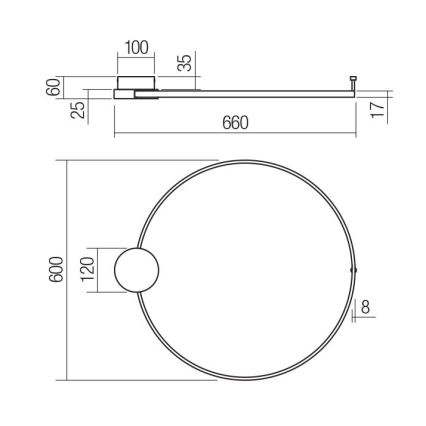 Redo 01-3103 - LED Kinkiet ATOM LED/20W/230V śr. 60 cm