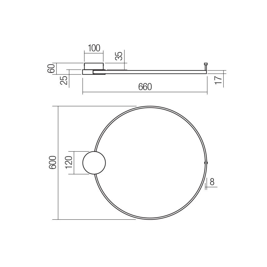 Redo 01-3103 - LED Kinkiet ATOM LED/20W/230V śr. 60 cm
