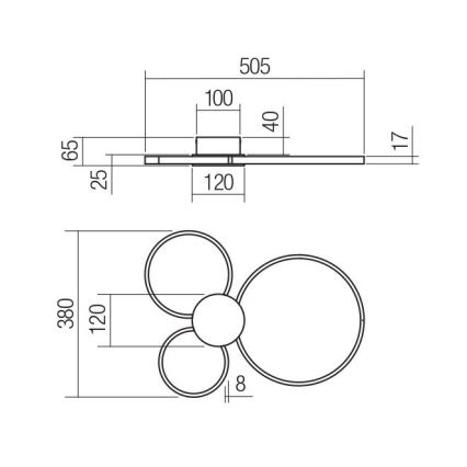 Redo 01-3105 - LED Plafon ATOM LED/20W/230V